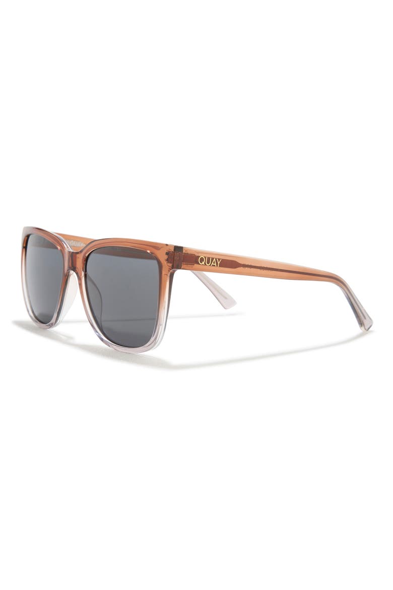 Wired 56mm Square Sunglasses, Alternate, color, TAN CLEAR/ SMOKE LENS