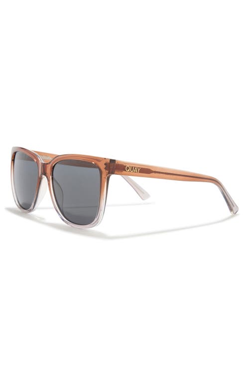 Quay Wired 56mm Square Sunglasses In Tan Clear/smoke Lens