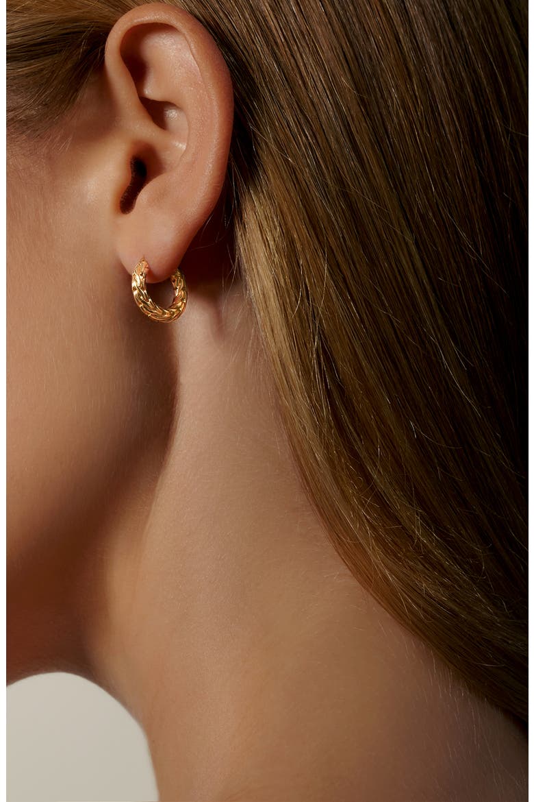 Carved Chain Hoop Earrings, Gold, 16mm, Alternate, color, GOLD