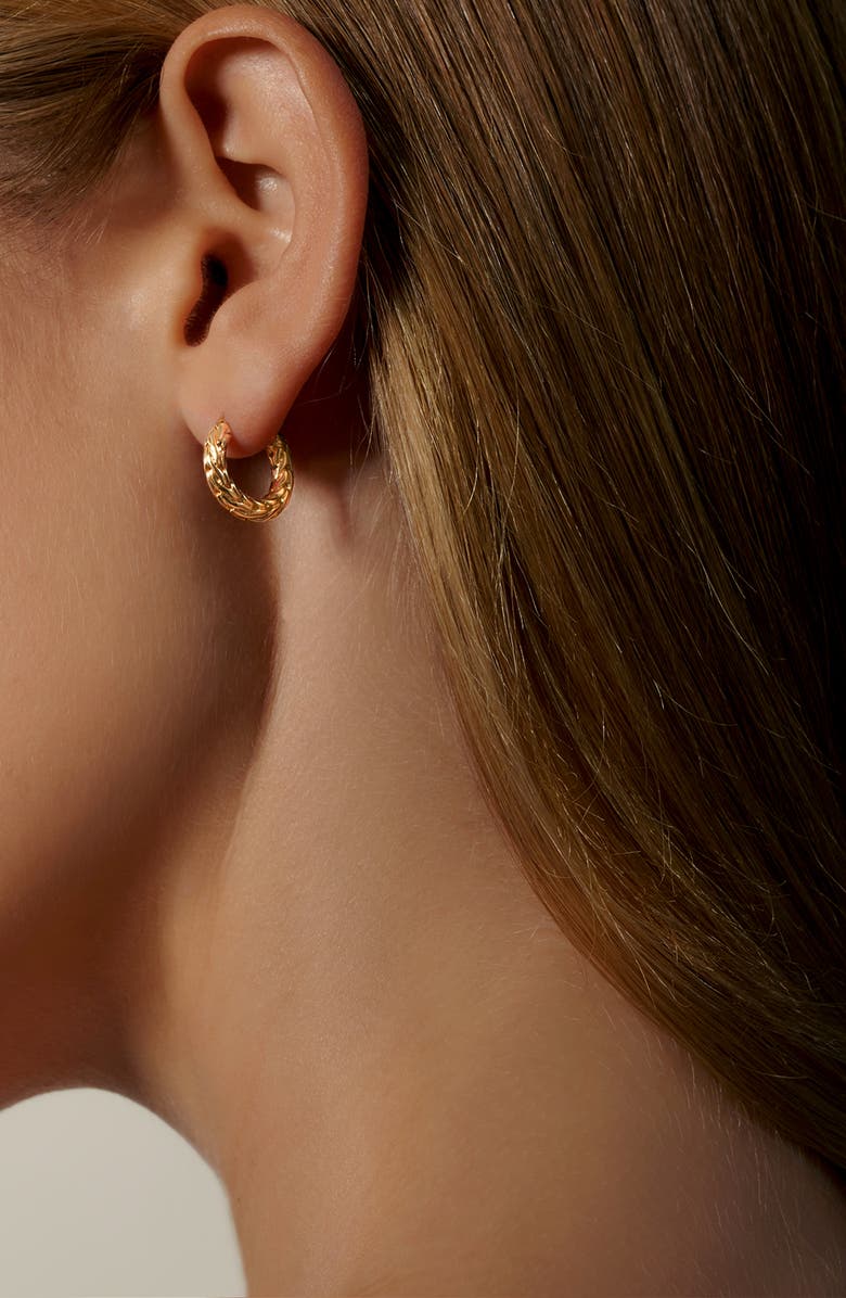 John Hardy Carved Chain Hoop Earrings, Gold, 16mm, Alternate, color, 