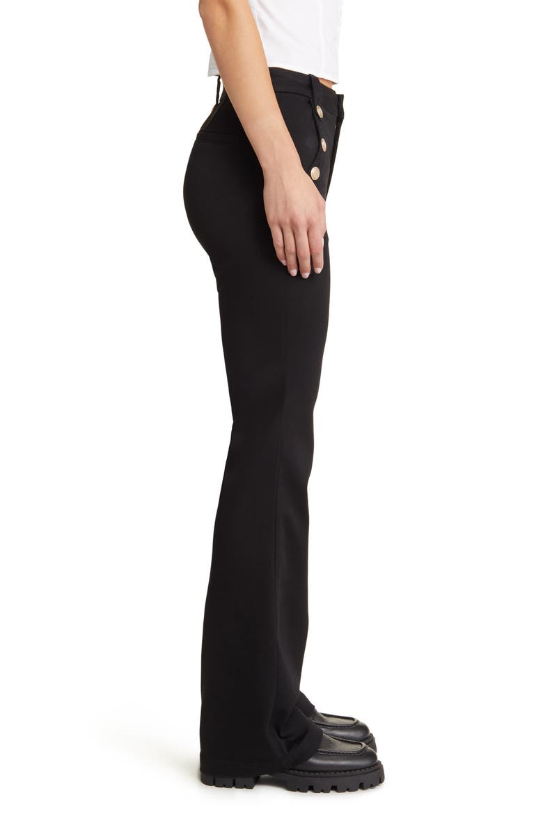 High Waist Slim Bootcut Sailor Jeans, Alternate, color, BLACK