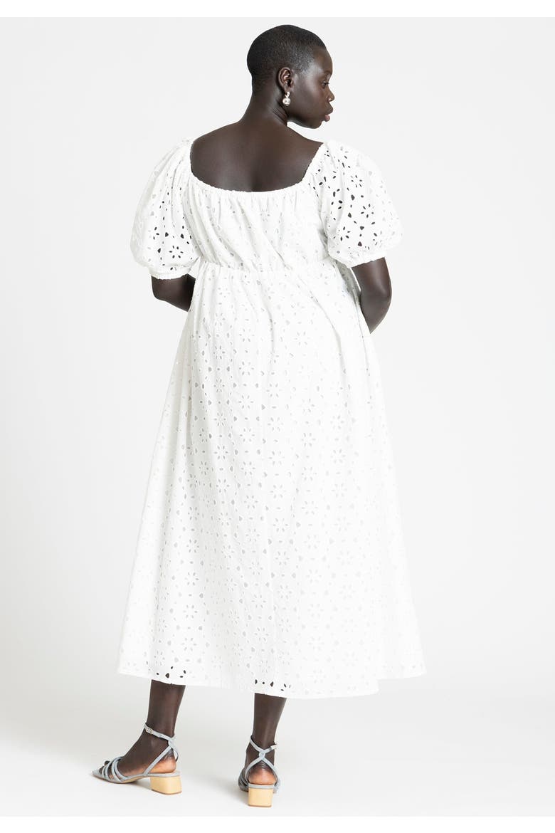 Eyelet Tie Front Maxi Dress, Alternate, color, SOFT WHITE