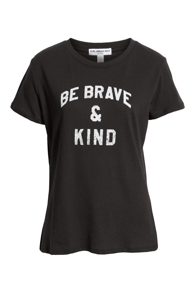 Be Brave & Kind Loose Tee, Alternate, color, BLACK
