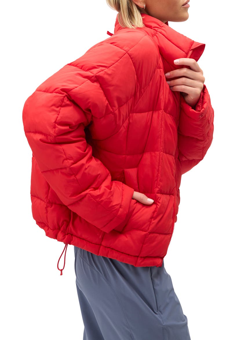 Nellie Packable Puffer Jacket, Alternate, color, ROUGE