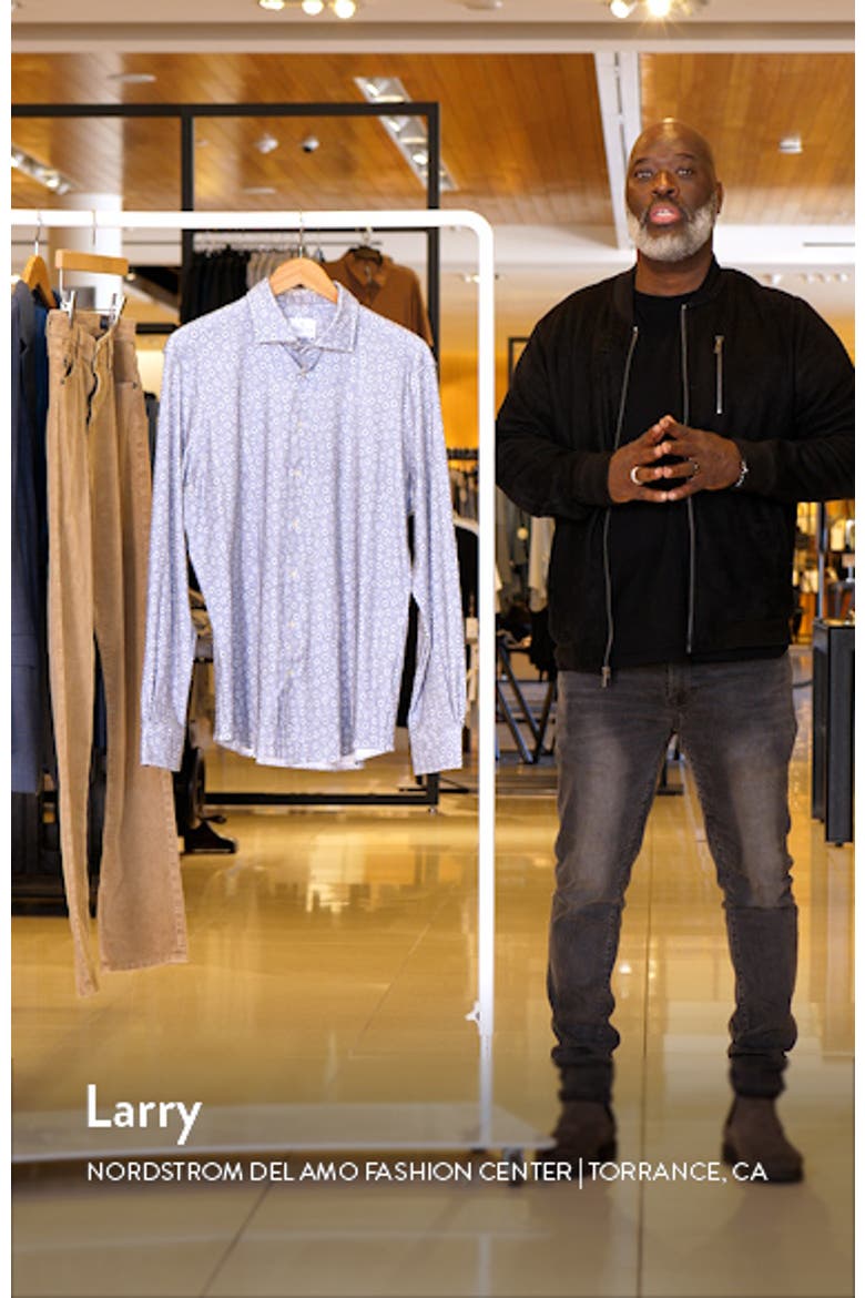 4Flex Modern Fit Floral Knit Button-Up Shirt video