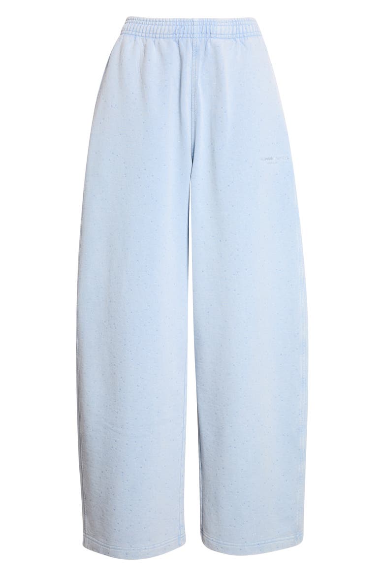 Crystal Embellished Relaxed Fit Cotton Sweatpants, Alternate, color, WASHED SKY