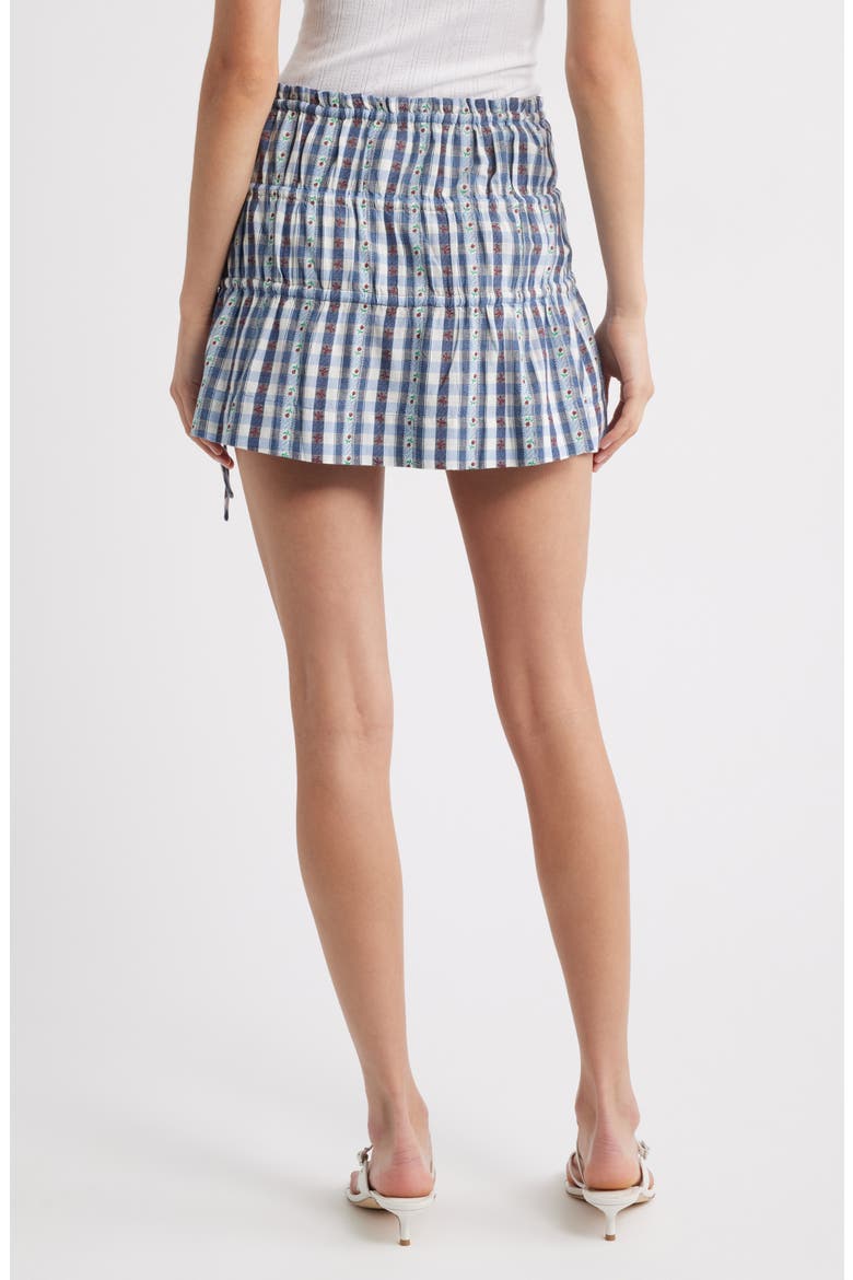 Este Tiered Organic Cotton Miniskirt, Alternate, color, NAVY