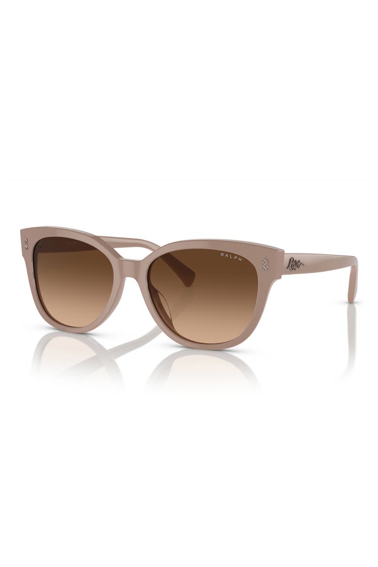 RA5305U 56mm Gradient Cat Eye Sunglasses, Alternate, color, SHINY SOLID BEIGE / BROWN