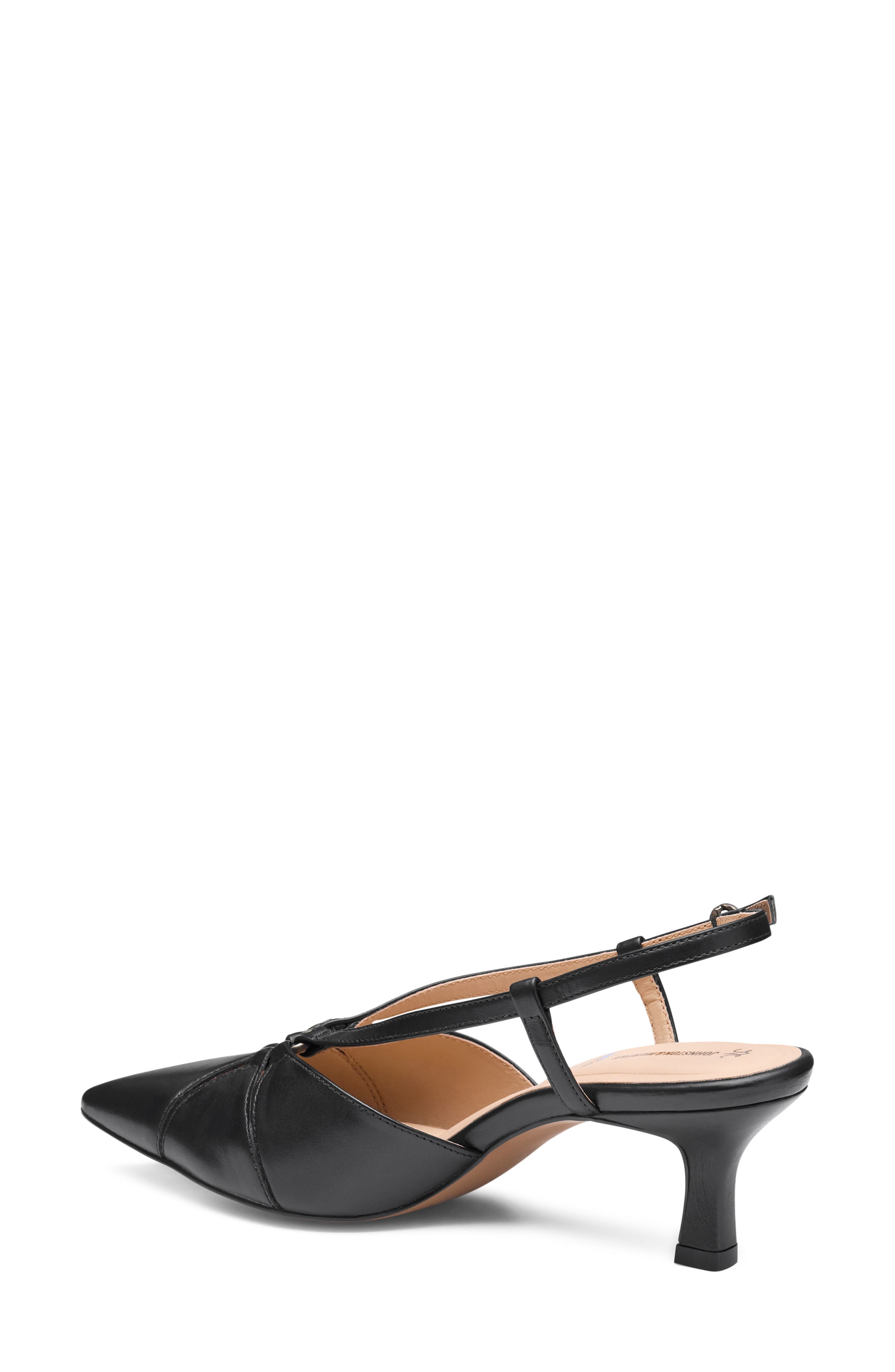 Johnston & Murphy Lindsey Ring Slingback Pump, Alternate, color, Black Glove Leather