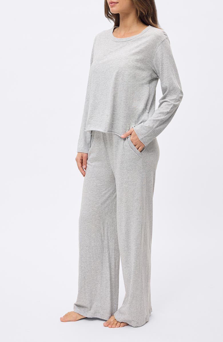 Papinelle Jada Organic Cotton Pajamas, Alternate, color, Grey