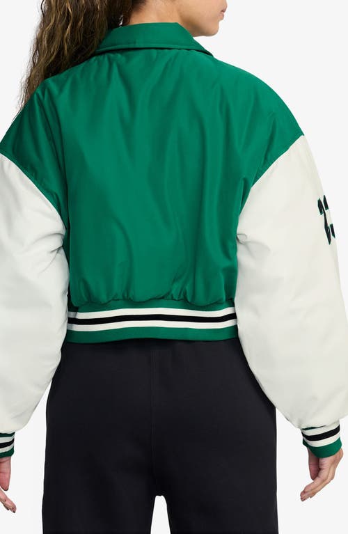 Jordan Brooklyn Varsity Coach's Jacket In Green