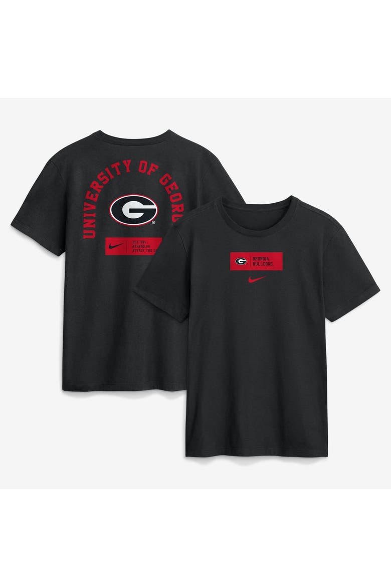Men's Nike Black Georgia Bulldogs Primetime Crew T-Shirt, Main, color, Black