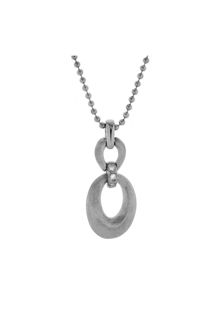 Marcelline Sterling Silver 0.03 Ct Diamond Linked Oval Pendant, Main, color, 925 Sterling Silver