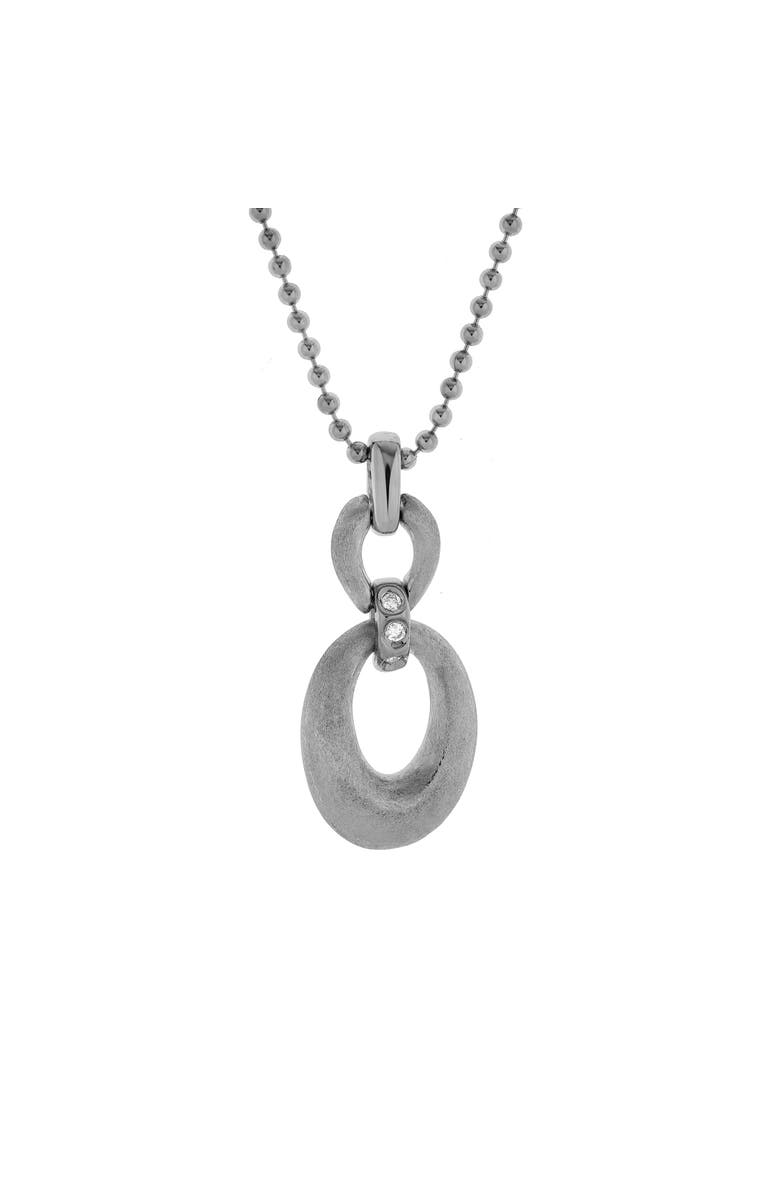 LuvMyJewelry Marcelline Sterling Silver 0.03 Ct Diamond Linked Oval Pendant, Main, color, 925 Sterling Silver