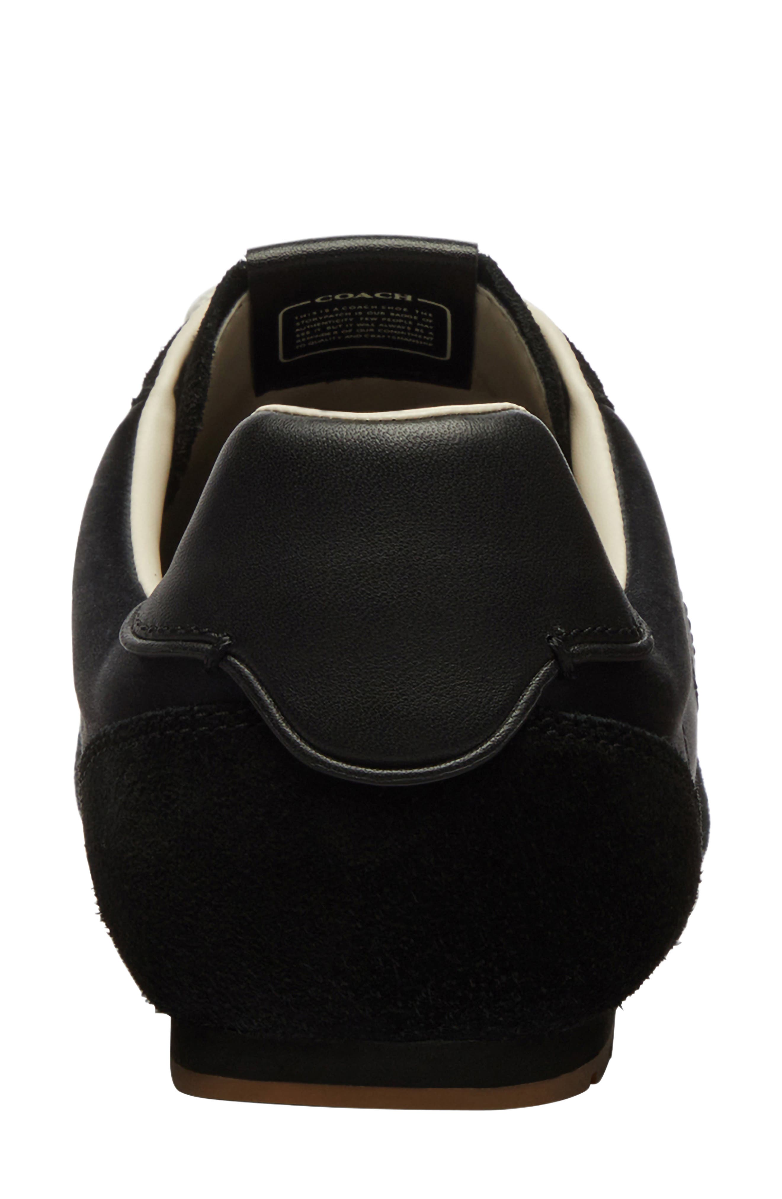 COACH Logo Mixed Media Sneaker, Alternate, color, Black/ Chalk