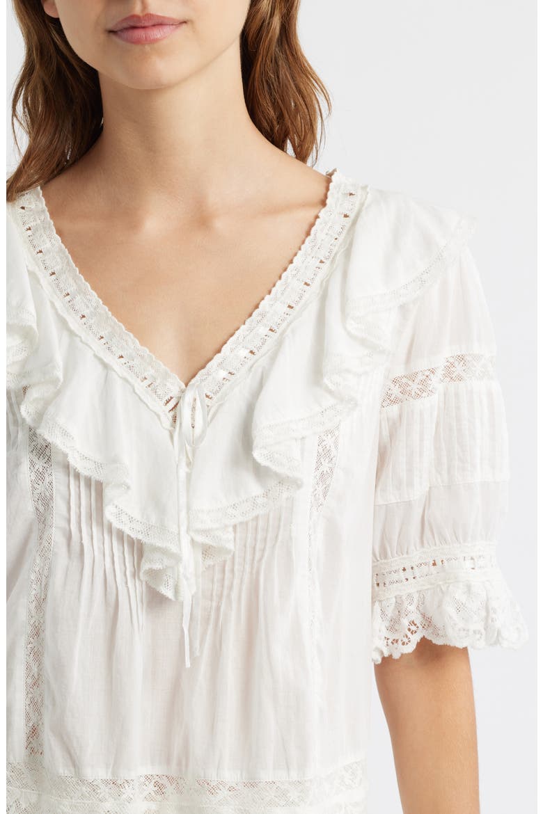 Romilly Ruffle & Lace Top, Alternate, color, OFF WHITE