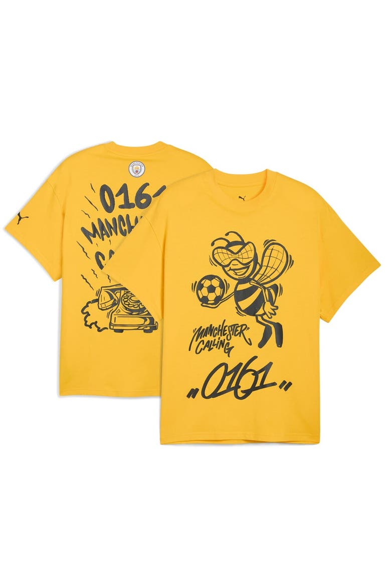 Men's Puma Yellow Manchester City 2025 FIFA Club World Cup Hoops T-Shirt, Main, color, Yellow