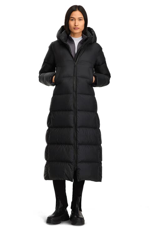 Mystique Tonal Label 750 Fill Power Down Long Puffer Coat