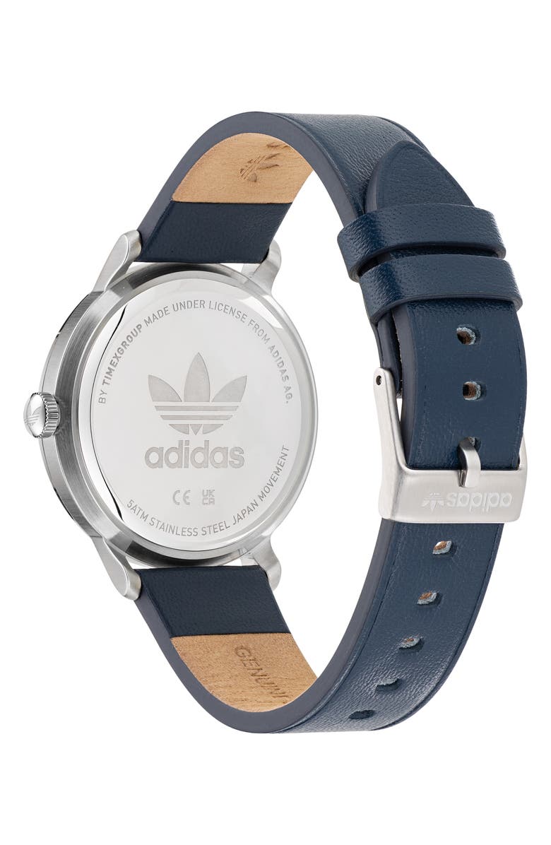 adidas Code One Leather Strap Watch, 38mm, Alternate, color,