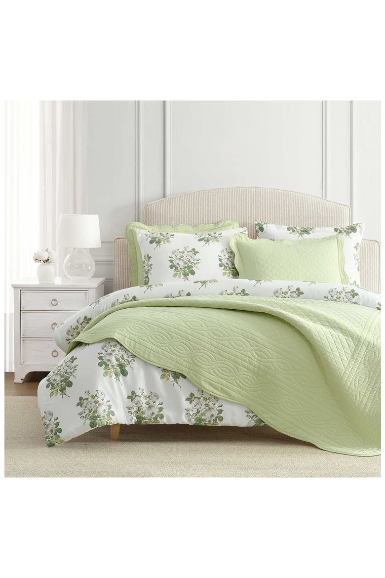 Eloise Floral Cotton Sateen Comforter, Alternate, color, MOONLIGHT GREY