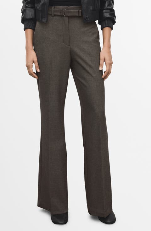 Belted Straight Leg Pants (Regular & Plus)