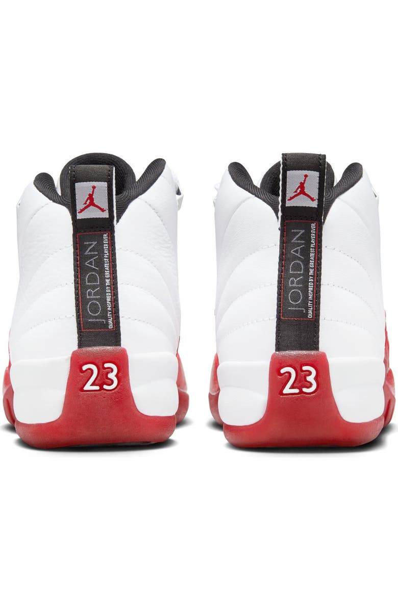 Jordan Kids' Air Jordan 12 Retro Basketball Shoe, Alternate, color, White/ Black/ Varsity Red