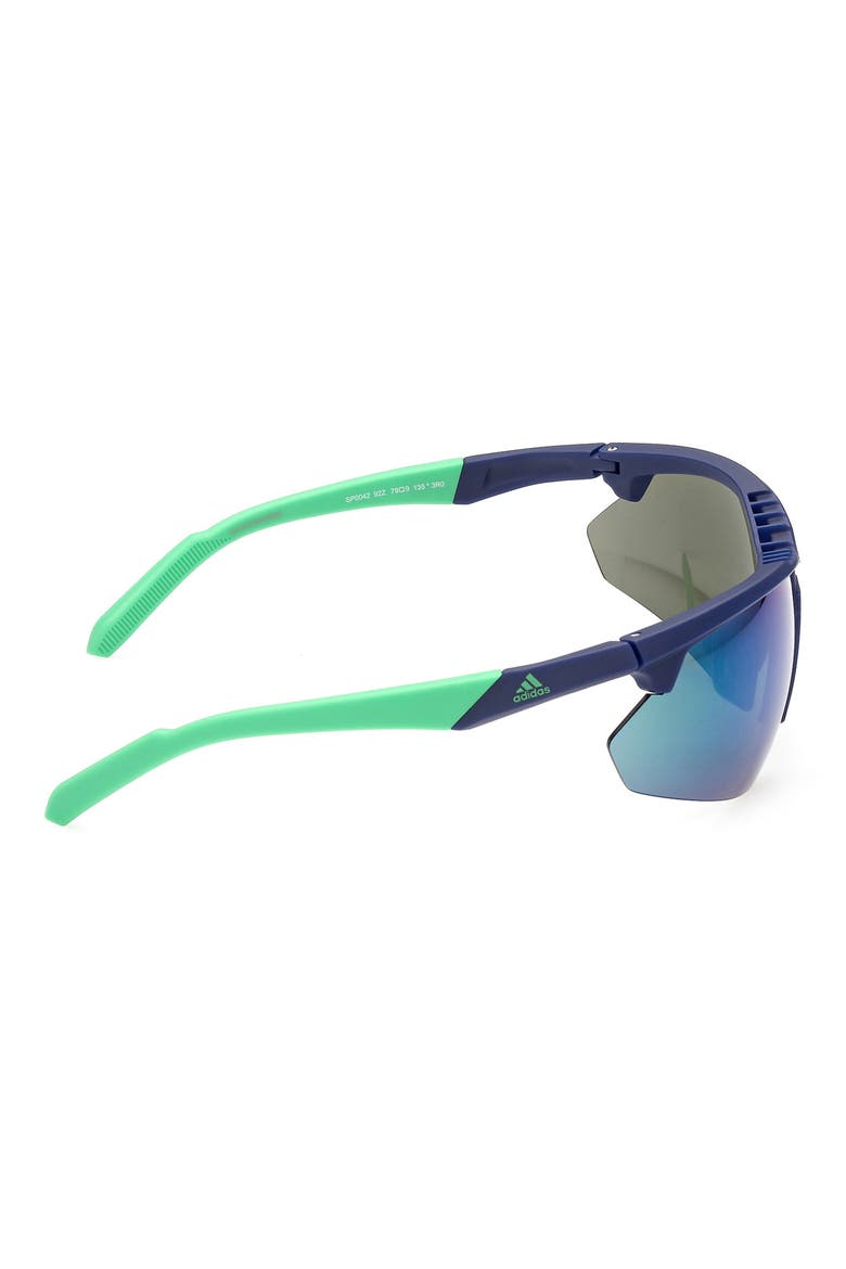 79mm Geometric Sunglasses, Alternate, color, MIRROR VIOLET / CLEAR LENSES