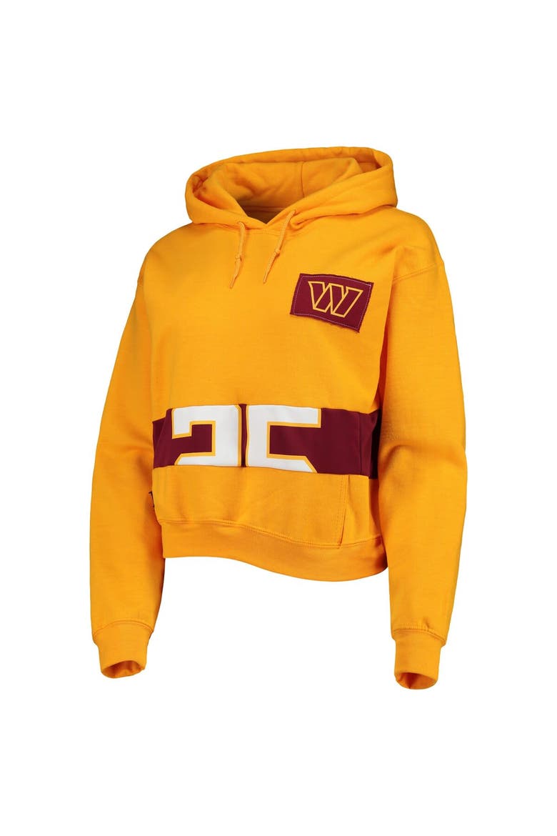 Women's Refried Apparel Gold Washington Commanders Cropped Pullover Hoodie, Alternate, color, Gold