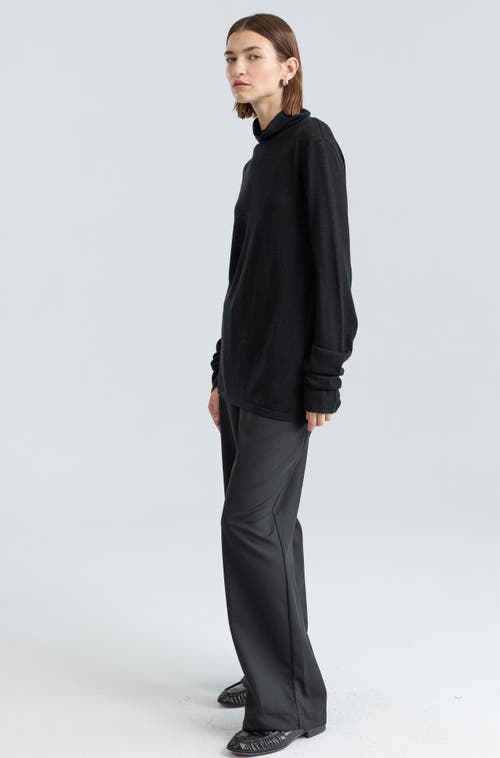 Almina Concept Funnel Wool/cash Turtleneck In Black