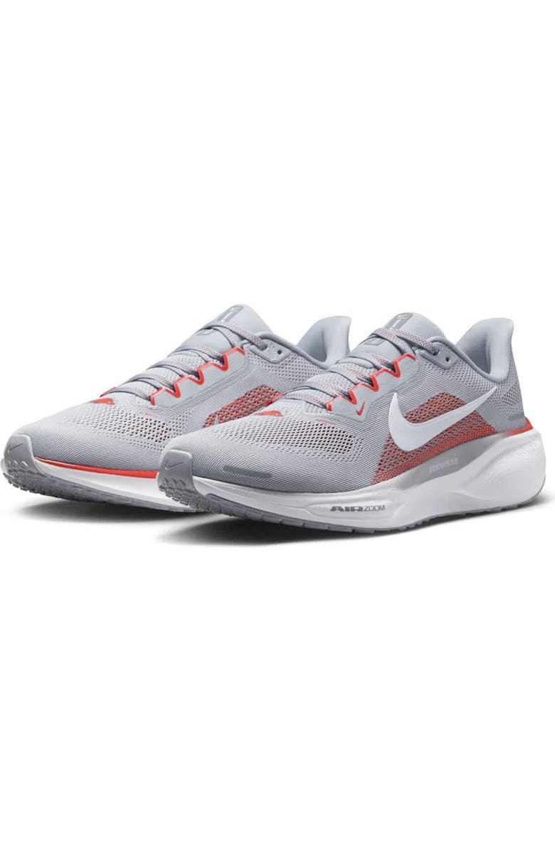 Nike Unisex Nike Gray Arkansas Razorbacks Zoom Pegasus 41 Running Shoes, Alternate, color, Gray