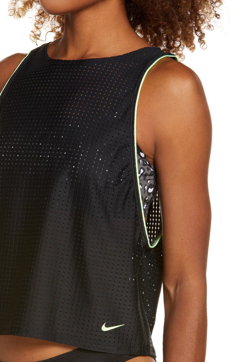 Nike Cheetah Convertible Tankini Top, Alternate, color, 