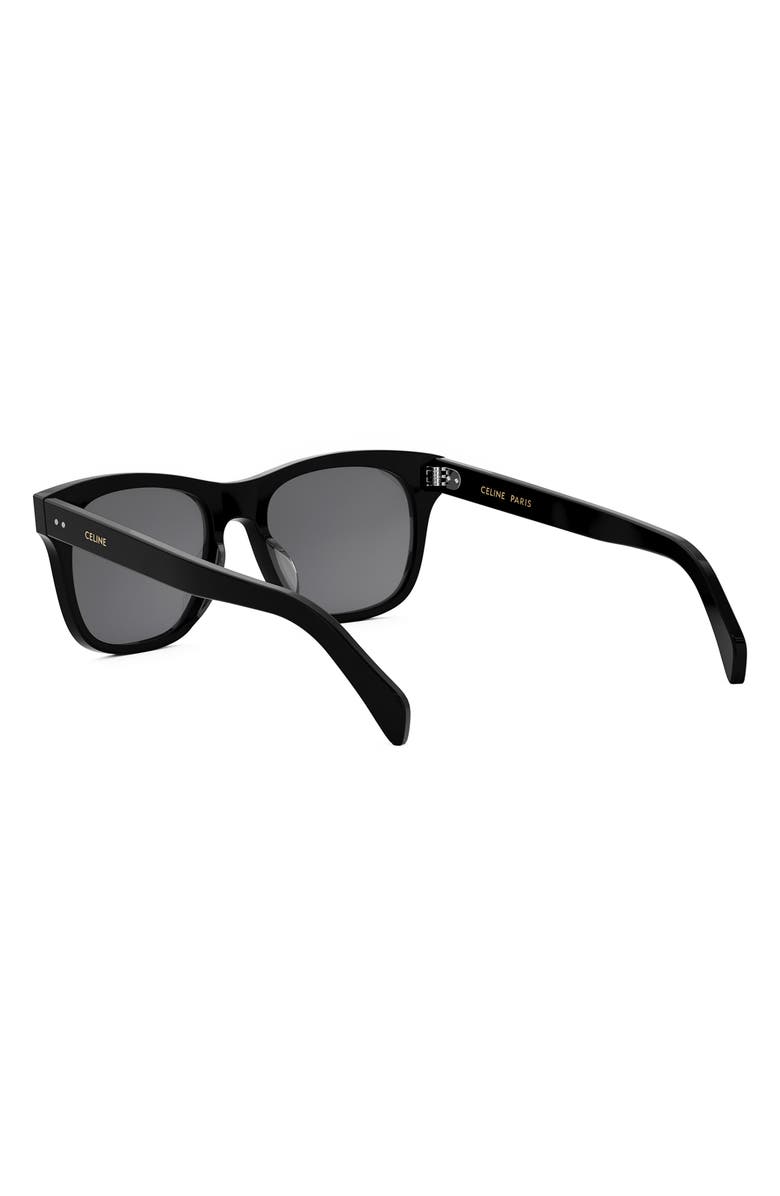 CELINE Triomphe 54mm Square Sunglasses, Alternate, color, Shiny Black / Smoke
