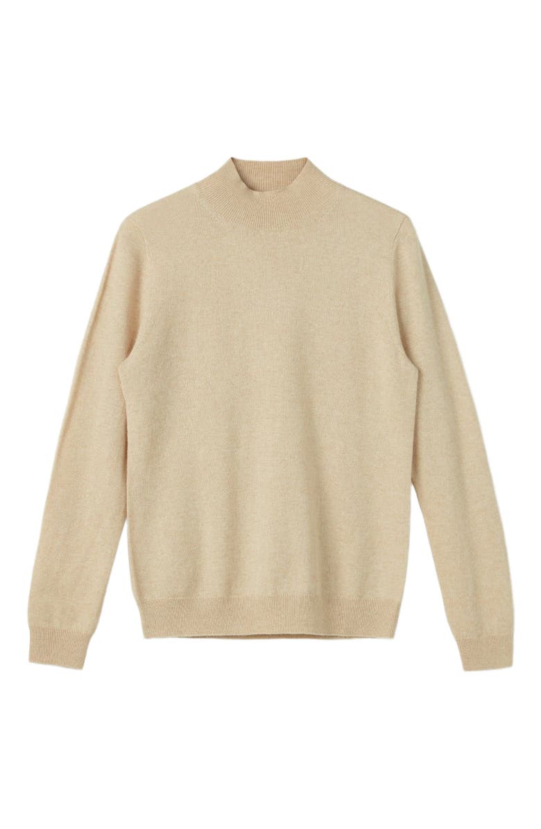 GOBI Mongolian Cashmere Essential Cashmere Mock Neck Sweater, Alternate, color, Beige