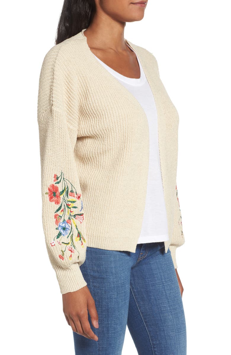 Woven Heart Embroidered Cardigan, Alternate, color,