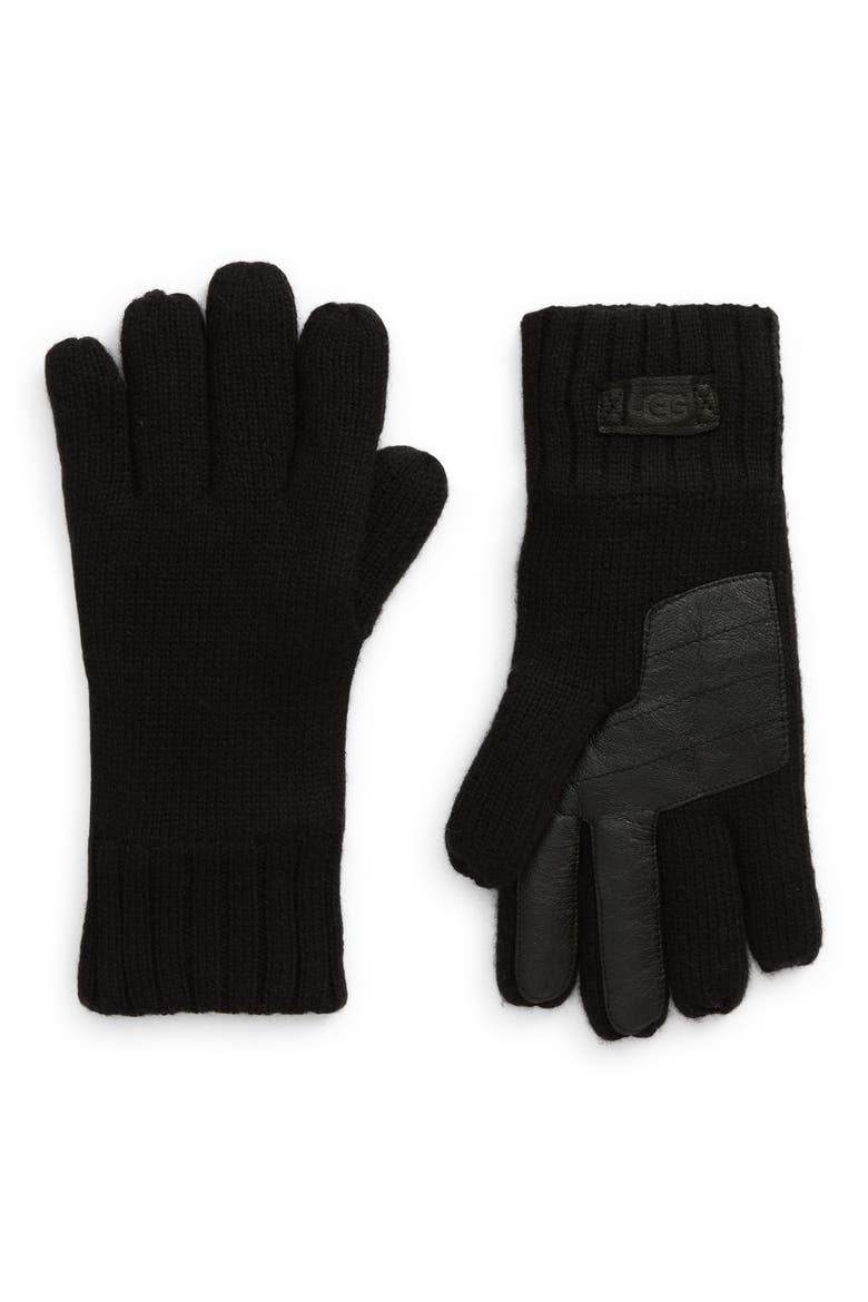 Wool Blend Knit Tech Gloves, Main, color, BLACK