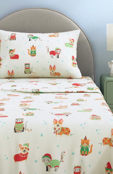 Turkish Cotton Flannel Christmas Sheet Set