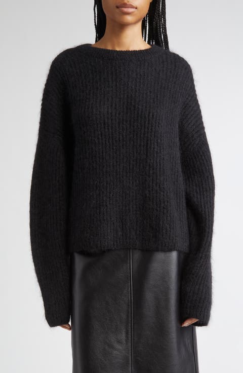 Mohair & Wool Blend Rib Sweater