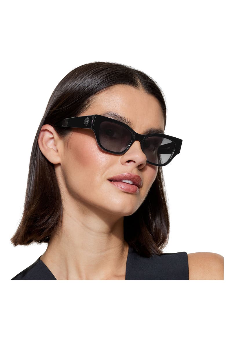 53mm Cat Eye Sunglasses, Alternate, color, BLACK/ SMOKE GRADIENT