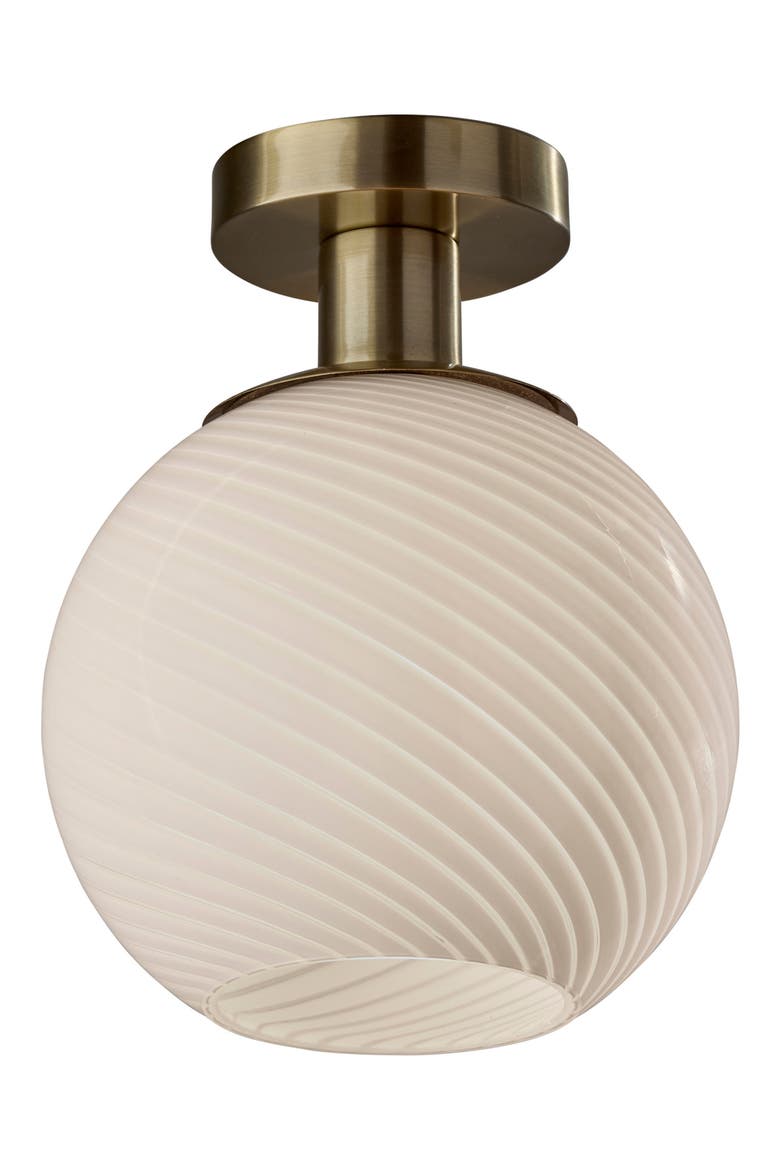 Swirl Antiqued Brass Flush Mount Light, Main, color, ANTIQUE BRASS