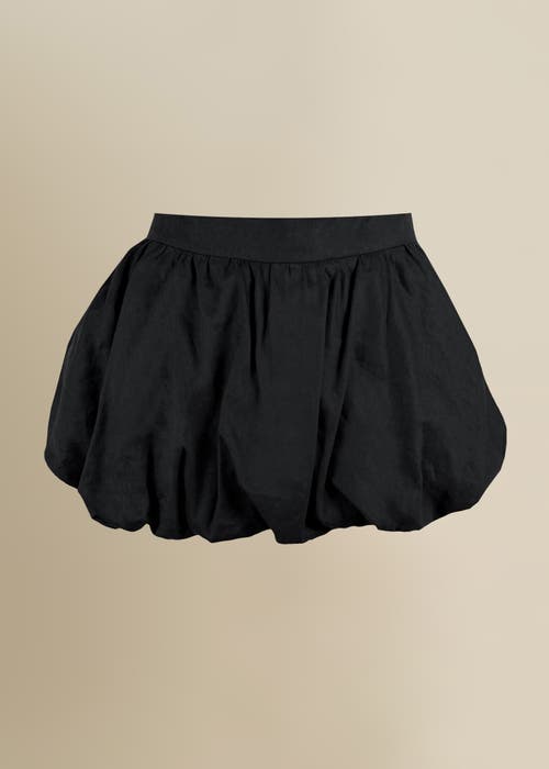 Contessa Mills Linen Good Structured Stretch Mini Puff Skirt In Black