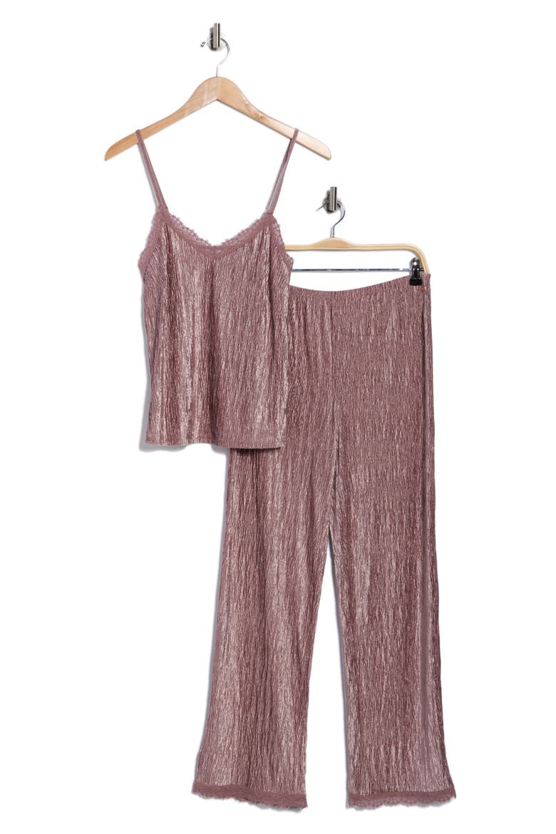Crinkle Velour Pajamas, Alternate, color, MOCHA SALT