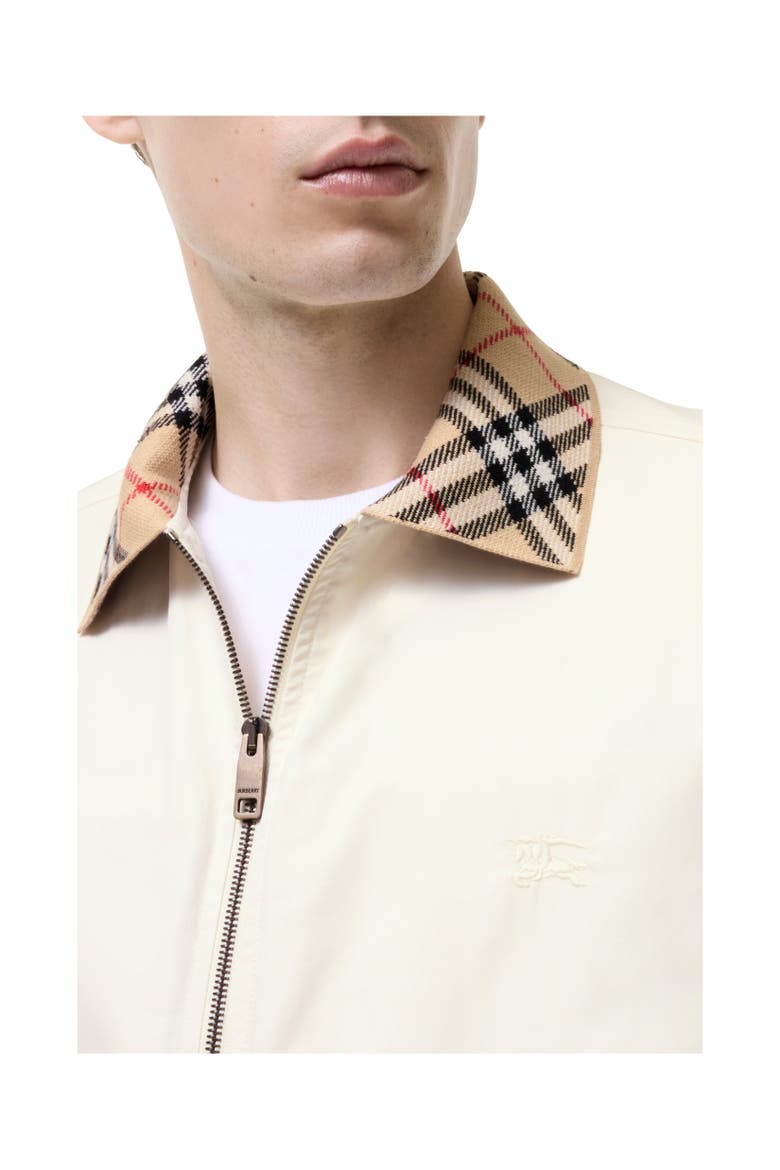 Gabardine Glenfields Harrington Jacket, Alternate, color, Tundra white