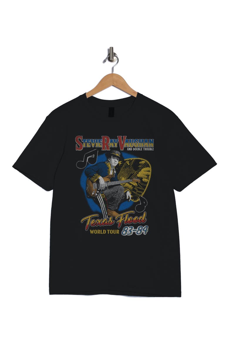 Stevie Ray Vaughan Texas Flood Tour Graphic T-Shirt, Alternate, color, BLACK