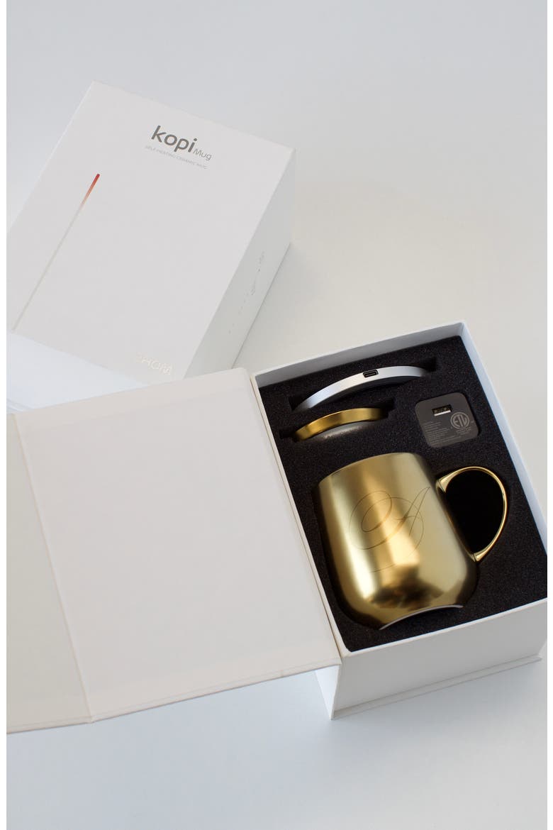 Ui Monogram Golden Mug & Warmer Set, Alternate, color, A