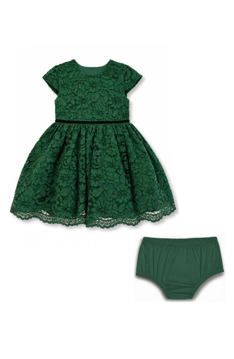 Bryce Lace Fit & Flare Dress & Bloomers Set