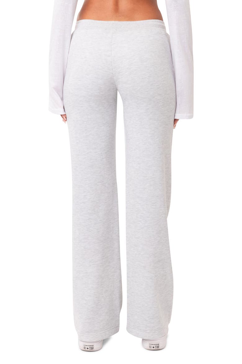 Dramatic Appliqué Low Rise Cotton Blend Fleece Pants, Alternate, color, GRAY