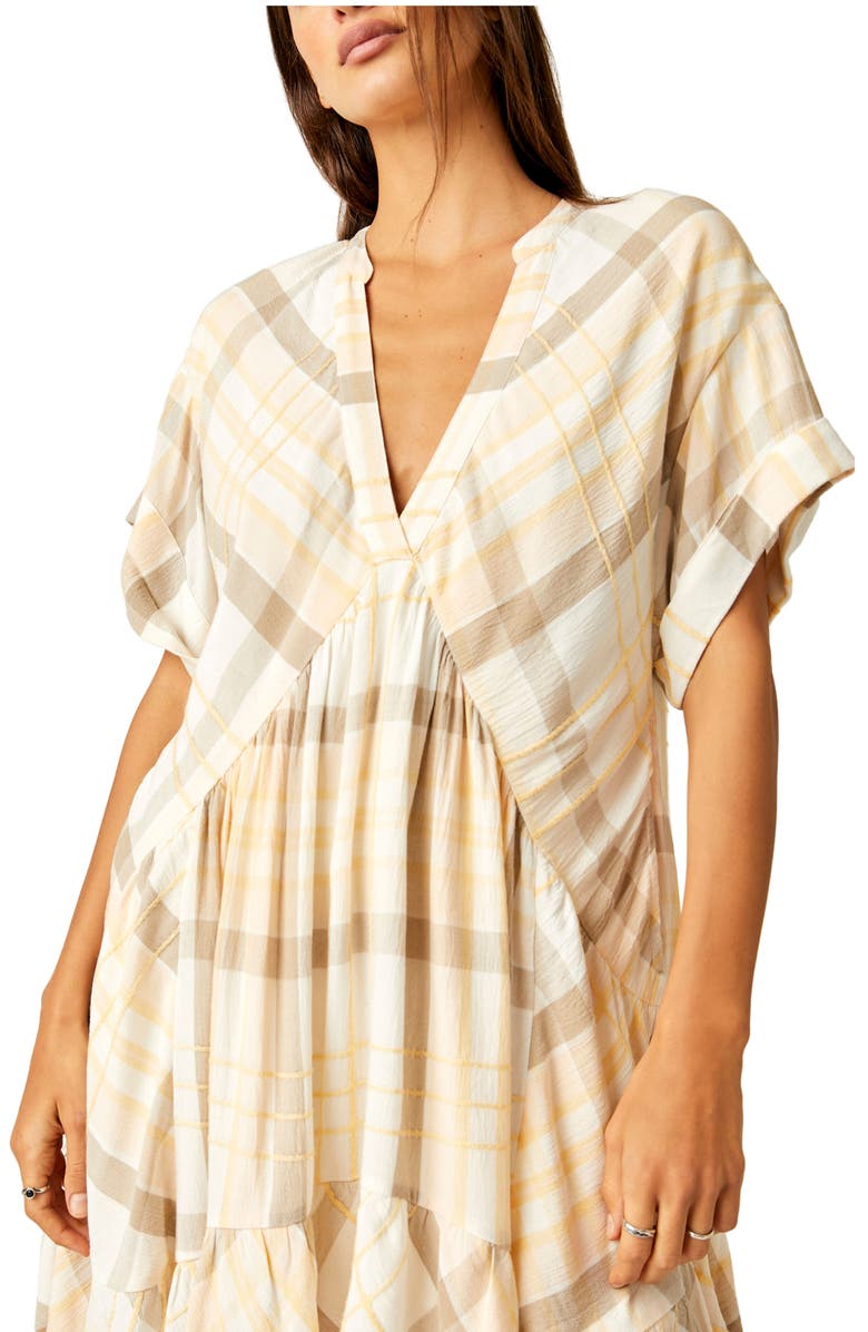 Free People Agnes Plaid Asymmetric Hem Minidress, Alternate, color, 