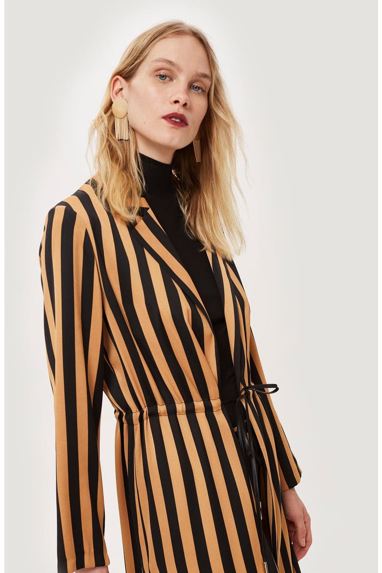 Stripe Duster Jacket, Alternate, color, CAMEL MULTI