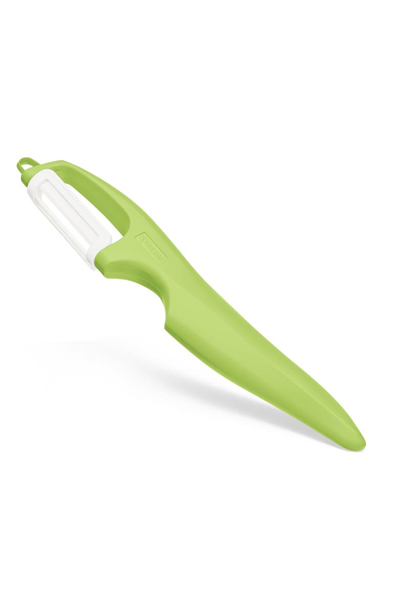 Advanced Ceramic Vertical Double Edge Blade Vegetable Peeler, Main, color, Green