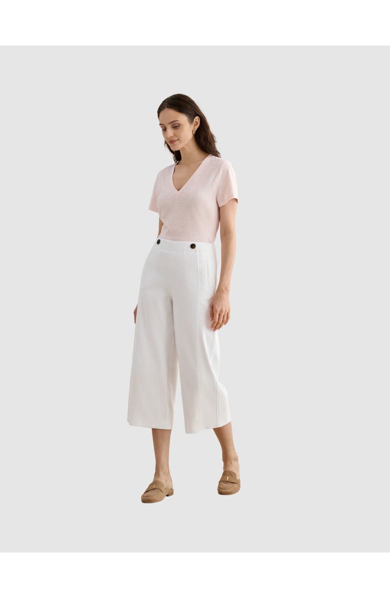 HOBBS LONDON Kimmi High Rise Culotte Trousers, Main, color, White